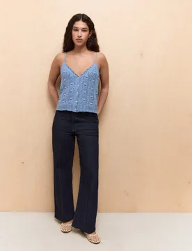 Top punto de mujer tirantes tipo crochet - Easy Wear - FashionsVida