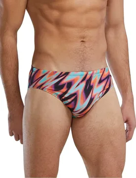 Durafast Elite Disarray Swimming Brief Orange / Multi 30 Men - TYR - FashionsVida