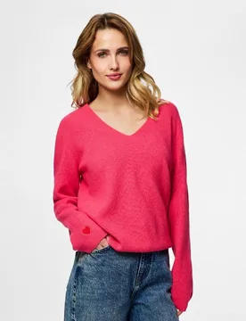 Jersey de pico y manga larga de mujer - Pieces - FashionsVida