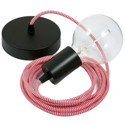 Cables Suspension Luminaire Rz09 Zigzag 1 M Red / Black One Size