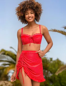 Women's Retro Polka Dot Wired Bikini Top in Red Size: 16 - Red - Size: 16 - Joe browns - FashionsVida