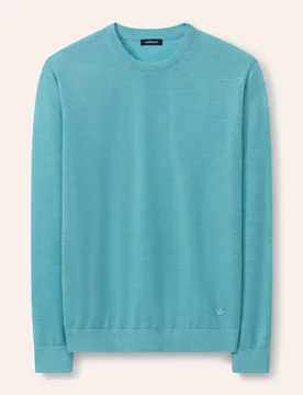 Rundhals-Pullover Merino Extrafein, , Farbe Grün, 56, reine, extrafeine Merinowolle temperaturausgleichend Herren - Walbusch - FashionsVida