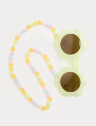 Kids' Flower Sunglasses with Chain Green Female