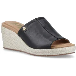 Women's Willow Rattan Slide in Black Size: 8 - Black - Size: 8