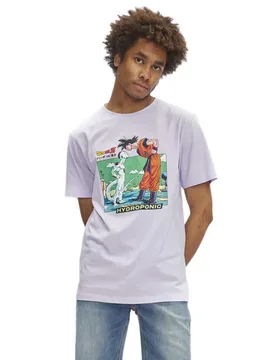 T-shirt à Manches Courtes Dragon Ball Z Frieza Vs Goku Mauve M - Hydroponic - FashionsVida