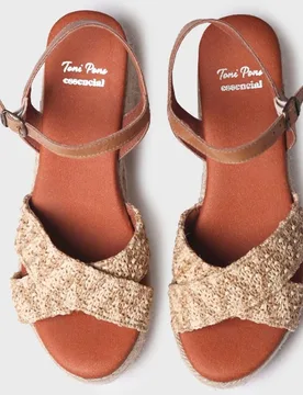 Alpargatas de plataforma de mujer de tejido con hebilla - Toni Pons - FashionsVida
