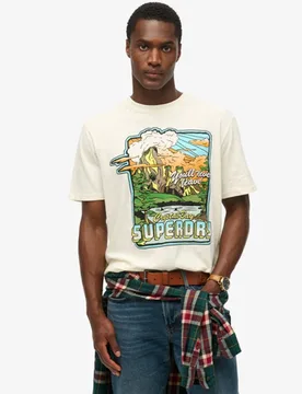 Superdry Herren Locker Geschnittenes T-shirt mit Neon-reisegrafik Weiß - Größe: Xxl - 44.99 - FashionsVida