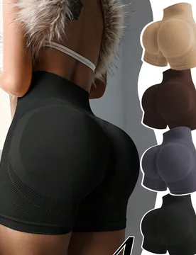 Piezas de pantalones cortos de cintura alta para mujer, pantalones cortos para correr, gimnasio y entrenamiento deportivo de verano S - Shein - FashionsVida