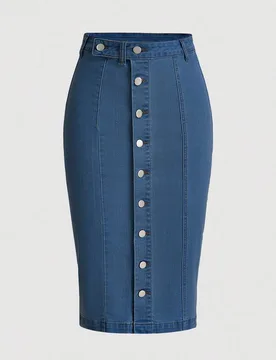Falda de mezclilla azul de moda para mujer S - Shein - FashionsVida