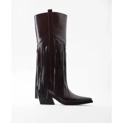 Botas cowboy de mujer de caña alta con flecos