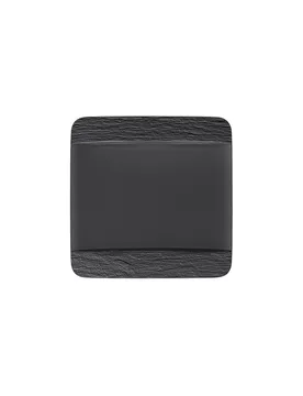 Plato llano cuadrado Manufacture Rock 28x28cm negro - Villeroy & Boch - FashionsVida