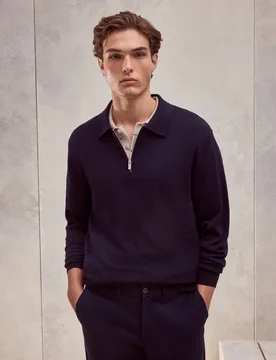 Sueter cuello polo cremallera hombre - Dustin - FashionsVida