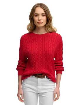 Maglione Slouchy Cable Varsity Red M - Superdry - FashionsVida