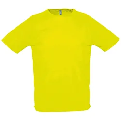 Mens Sporty Short Sleeve Performance T-Shirt (Neon Yellow) - Size Small