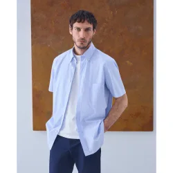 Camisa sport de hombre manga corta popelin