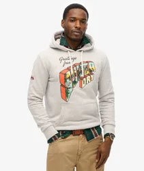 Superdry Herren Hoodie mit Archive-grafik Hellgrau - Größe: M