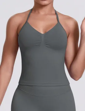 Top deportivo de yoga para mujer sin mangas, top atlético elástico para fitness y entrenamiento, transpirable para verano - Shein - FashionsVida