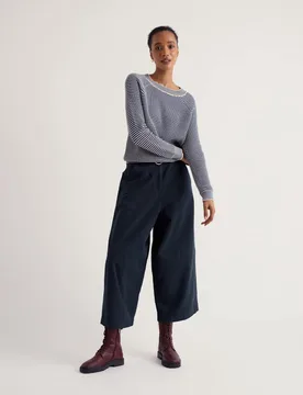 Pure Cotton Striped Relaxed Jumper Navy Mix female - Seasalt cornwall - FashionsVida