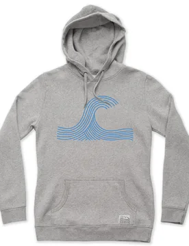 Womens Wave Organic Cotton Hoodie - Ash Marl - Silverstick - FashionsVida