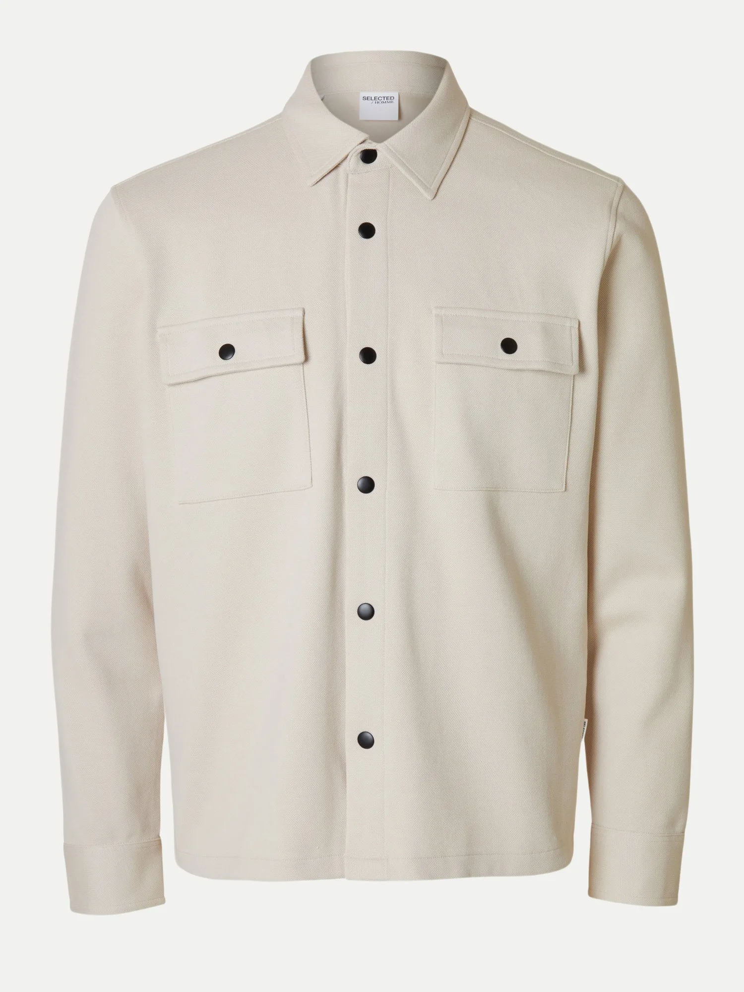 Overshirt mit Druckknöpfen Beige XL - Selected - FashionsVida