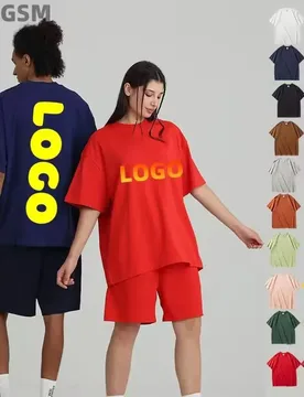 Men's fashionable short-sleeved shoulder-less T-shirt oversized pullover pure color casual 240g 100% pure cotton custom logo - Aliexpress - FashionsVida