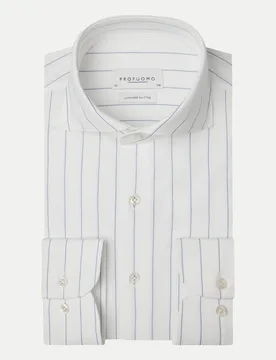 Hemd mit Nadelstreifen Weiß 38 - Profuomo - FashionsVida