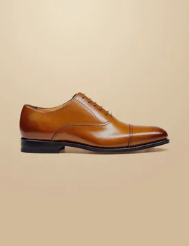 Leather Oxford Shoes Tan male - Charles Tyrwhitt - FashionsVida