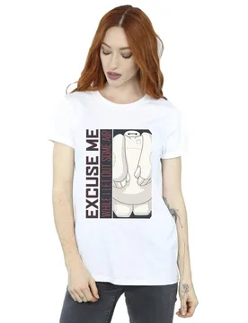 Women's Big Hero 6 Baymax Excuse Me Some Air Cotton Boyfriend T-Shirt in White Size: Medium - White - Size: M - Disney - FashionsVida