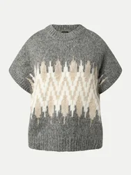 Kurzarm-Strickpullover Kommas Grau 38