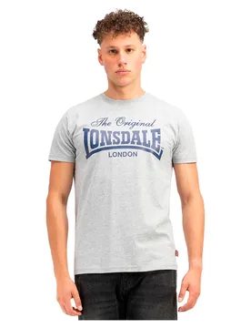T-shirt à Manches Courtes Colsbrooke Marl Grey / Navy 2XL - Lonsdale - FashionsVida