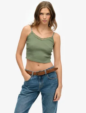 Superdry Damen Athletic Essentials Cami-top mit Schmaler Passform Grün - Größe: 10-12 - 26.99 - FashionsVida