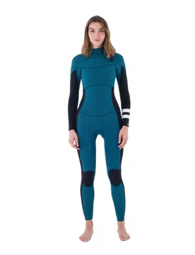 Combinaison En Néoprène à Manches Longues Et Fermeture éclair Sur La Poitrine Plus 4/3 Mm Black / Sky Blue 10 - Hurley - FashionsVida