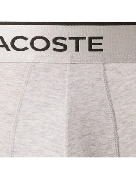 Pack de hombre de 3 bóxeres con cinturilla plateada en gris - Lacoste - FashionsVida