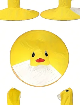 Pieza Sombrero paraguas de pato manos libres - Plegable, estilo impermeable de 6 varillas, diseño lindo de pato amarillo, sombrero paraguas para pesc - Shein - FashionsVida