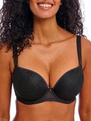 Womens Love-Haze Moulded Plunge T-Shirt Bra - Black Elastane - Size 36ff