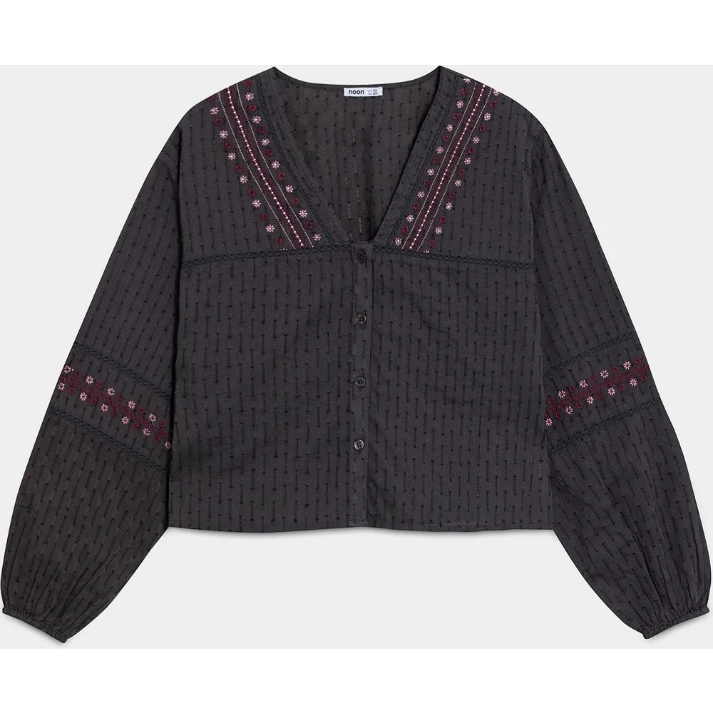 Blusa de mujer entredós y cierre con botones - Noon - FashionsVida