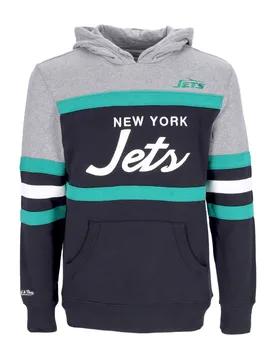 Felpa Cappuccio Uomo Nfl Headcoach Hoodie Neyjet Black - Mitchell & Ness - FashionsVida