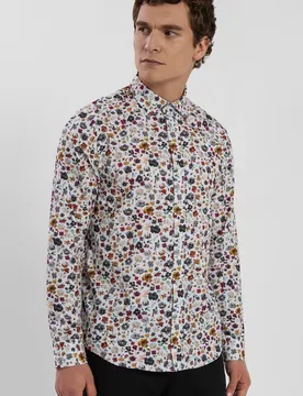 Mens Limited Edition Floral Slim Fit Shirt - Steel & Jelly - FashionsVida