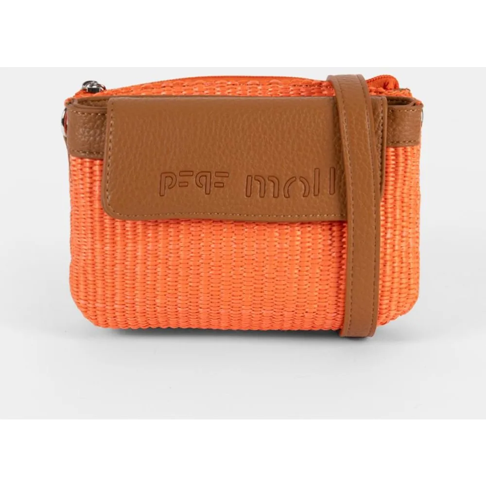 Bolso rafia con combinaciones en cuero - Pepe Moll - FashionsVida