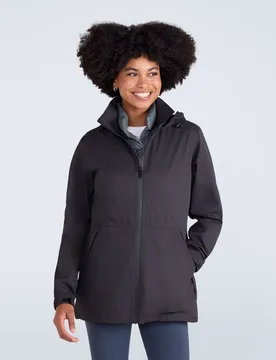 Pace Womens Waterproof Packable Jacket - Black - Black - Size: 12 - Animal - FashionsVida