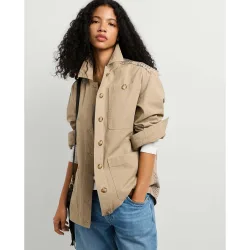 Chaqueta de mujer larga de sarga