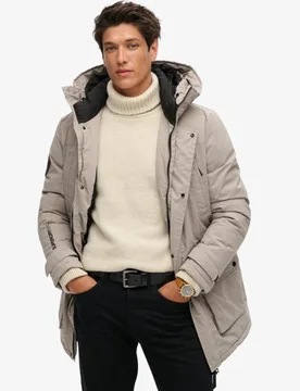 Superdry Herren Wattierter City Parka Dunkelgrau - Größe: L - 199.99 - FashionsVida