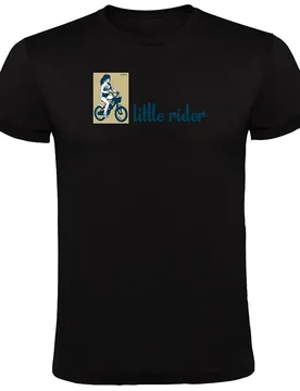Maglietta A Maniche Corte Little Rider Black - Kruskis - FashionsVida