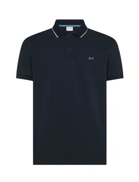 Polo uomo - polo small stripe on collar - blu - Sun68 - FashionsVida