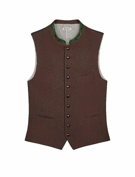 Gilet traditionnel KONSTANTIN rouge foncé 52 - Gottseidank - FashionsVida