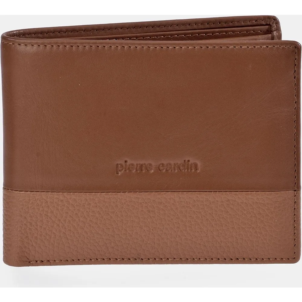Americano de para hombre en piel combinada con monedero - Pierre Cardin - FashionsVida