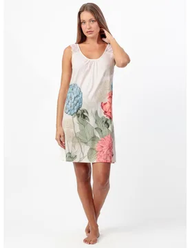 Camisón corto de mujer de punto viscosa con detalles de puntilla lencera - Admas - FashionsVida