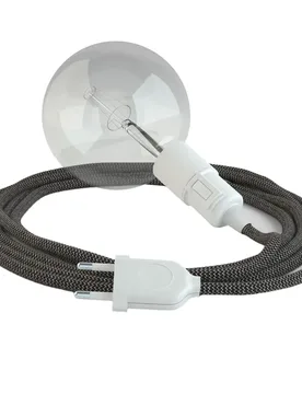 Cables Suspension Luminaire Rd74 Zigzag 3 M Anthracite / White One Size - Creative - FashionsVida