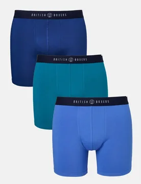 Mens 3 Pack Stretch Trunks - British Boxers - FashionsVida