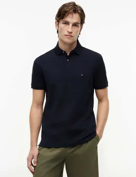 Cotton Rich Pique Polo Shirt Navy male - Tommy hilfiger - FashionsVida